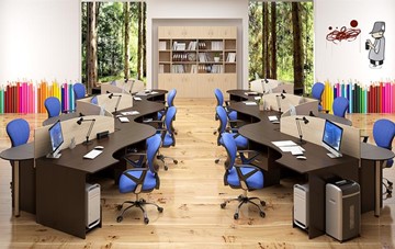 Комплект офисной мебели SIMPLE с эргономичными столами и тумбами в Пензе - предосмотр 4